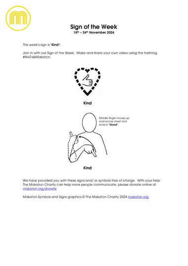 MAKATON - SIGN OF THE WEEK