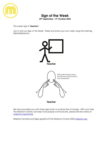 MAKATON - SIGN OF THE WEEK