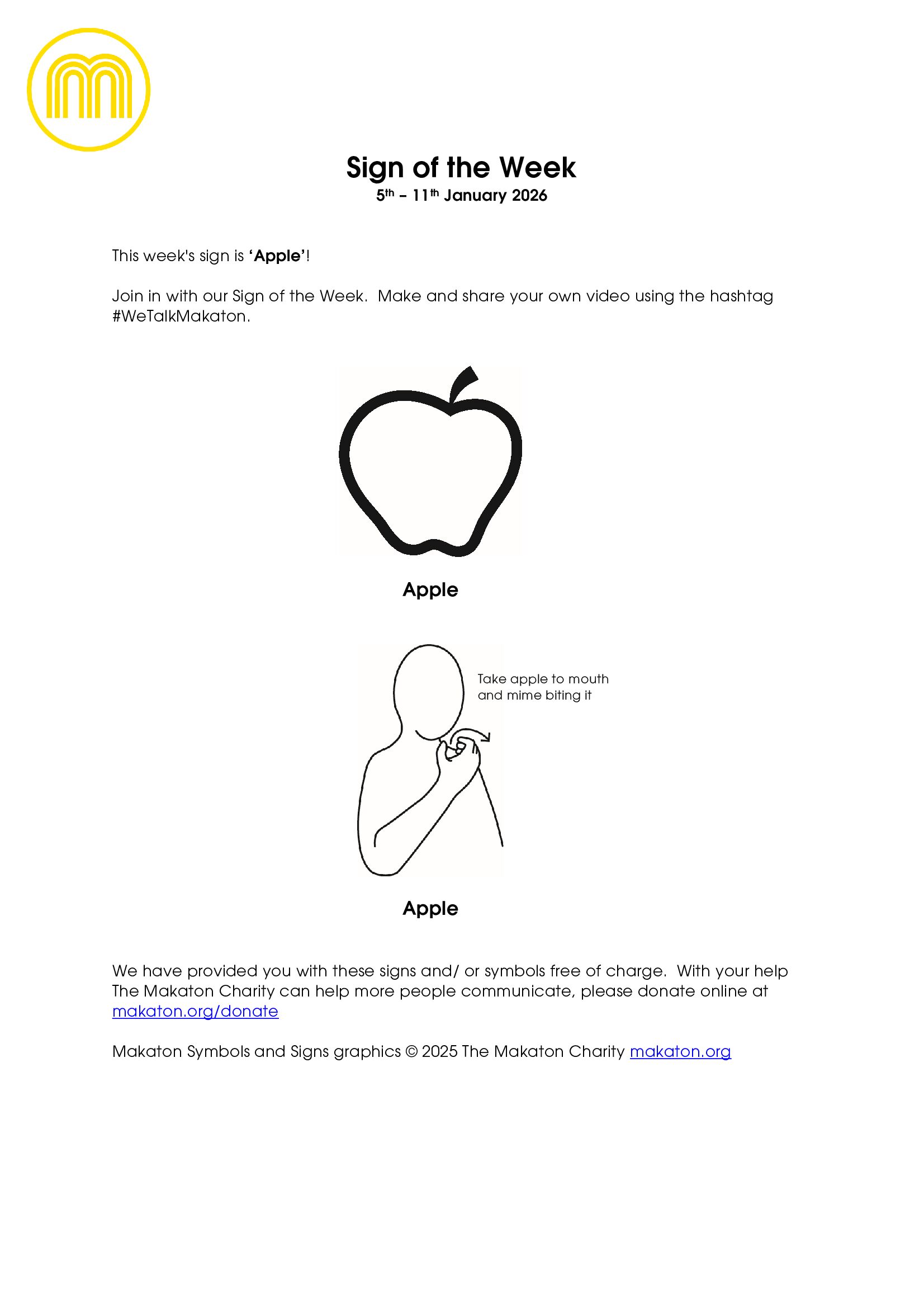 MAKATON - SIGN OF THE WEEK