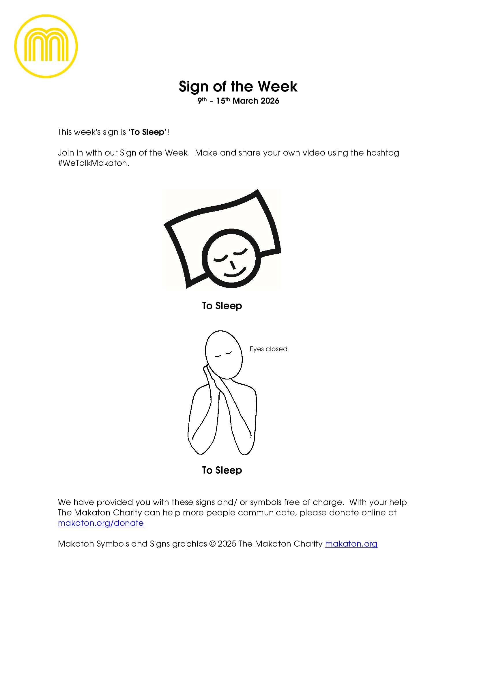 MAKATON - SIGN OF THE WEEK