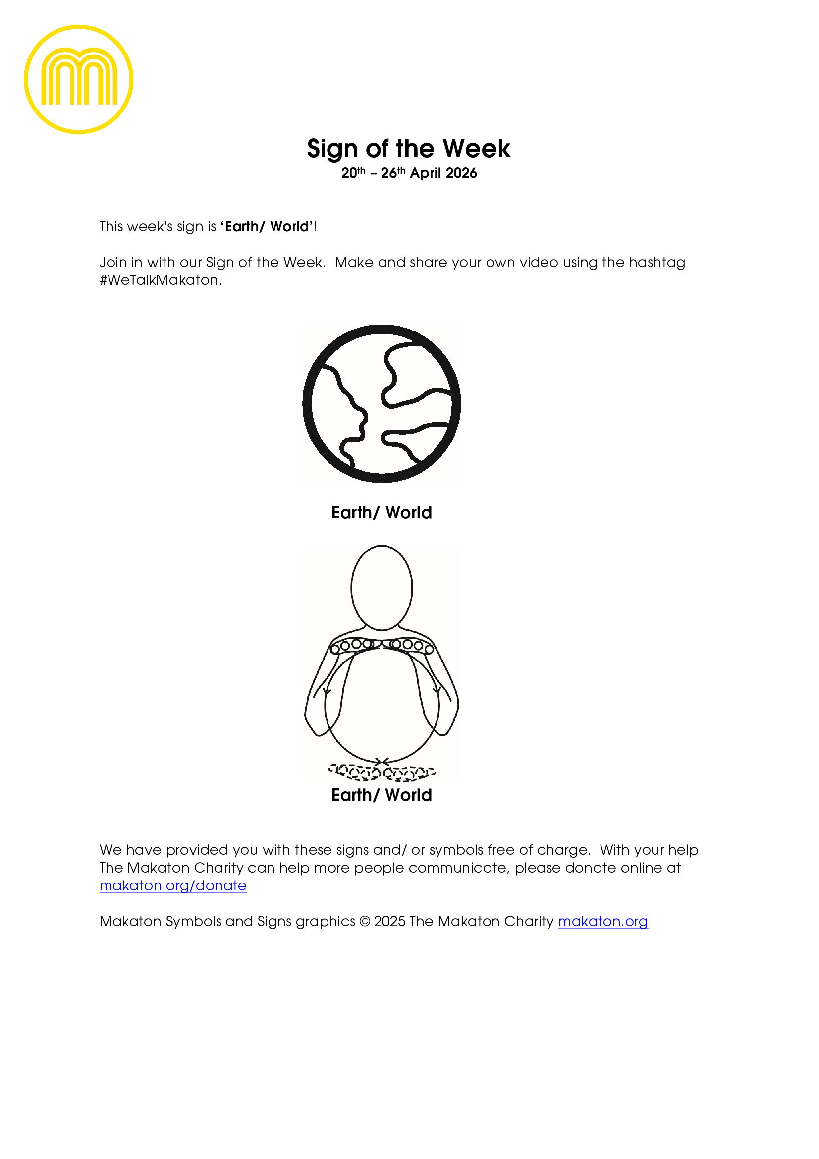 MAKATON - SIGN OF THE WEEK