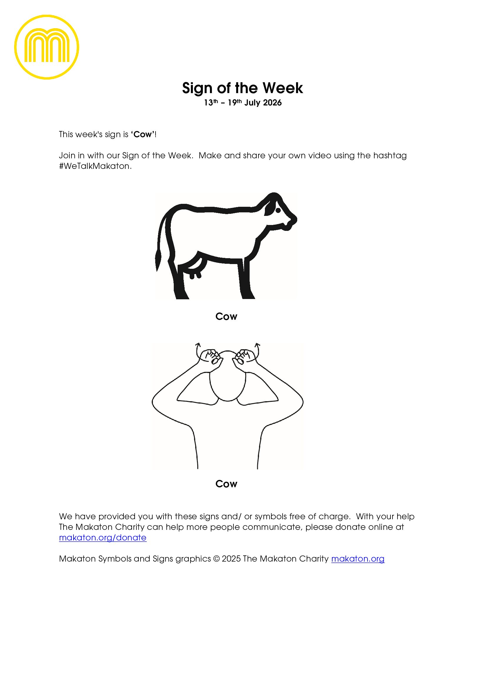 MAKATON - SIGN OF THE WEEK