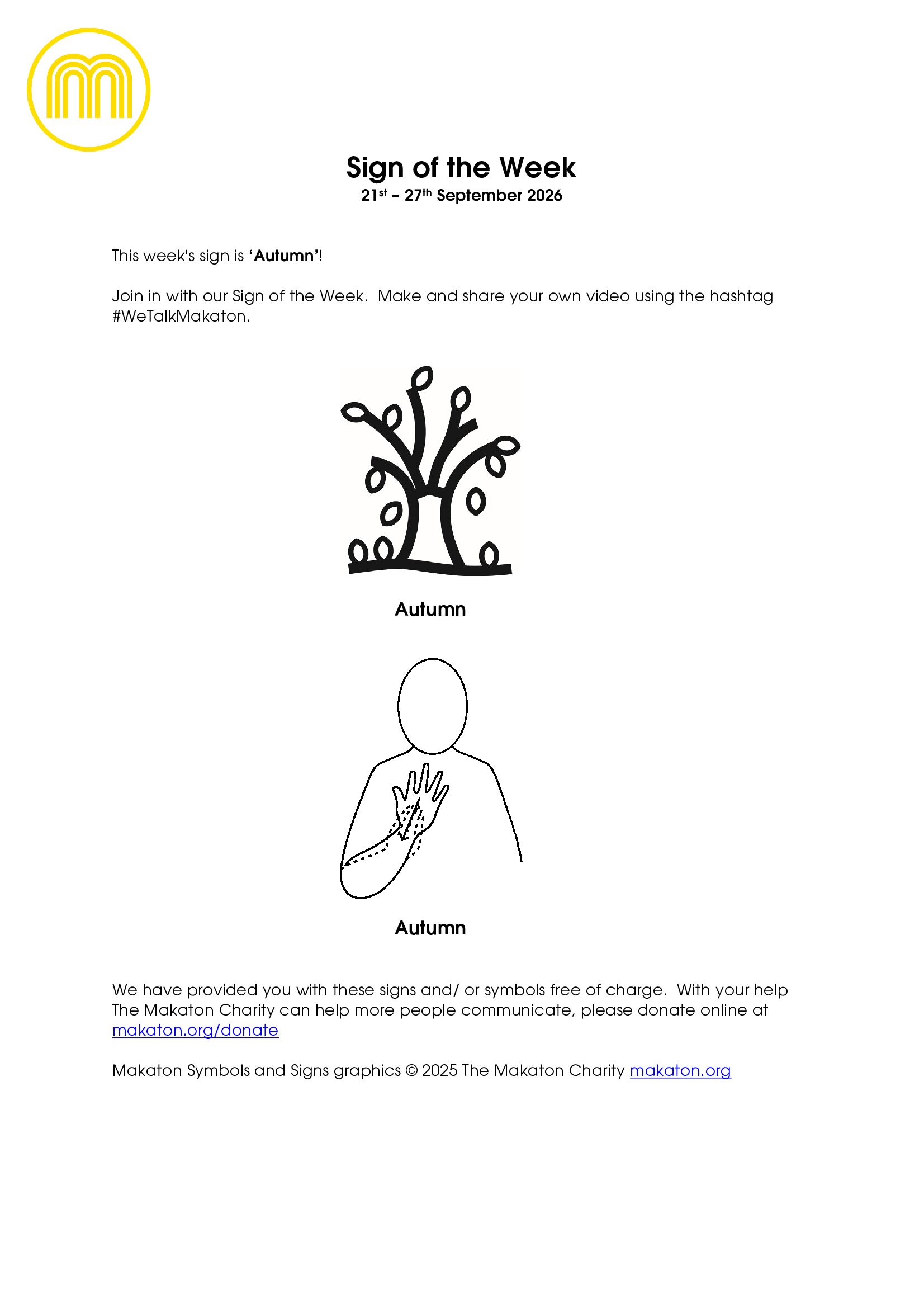 MAKATON - SIGN OF THE WEEK