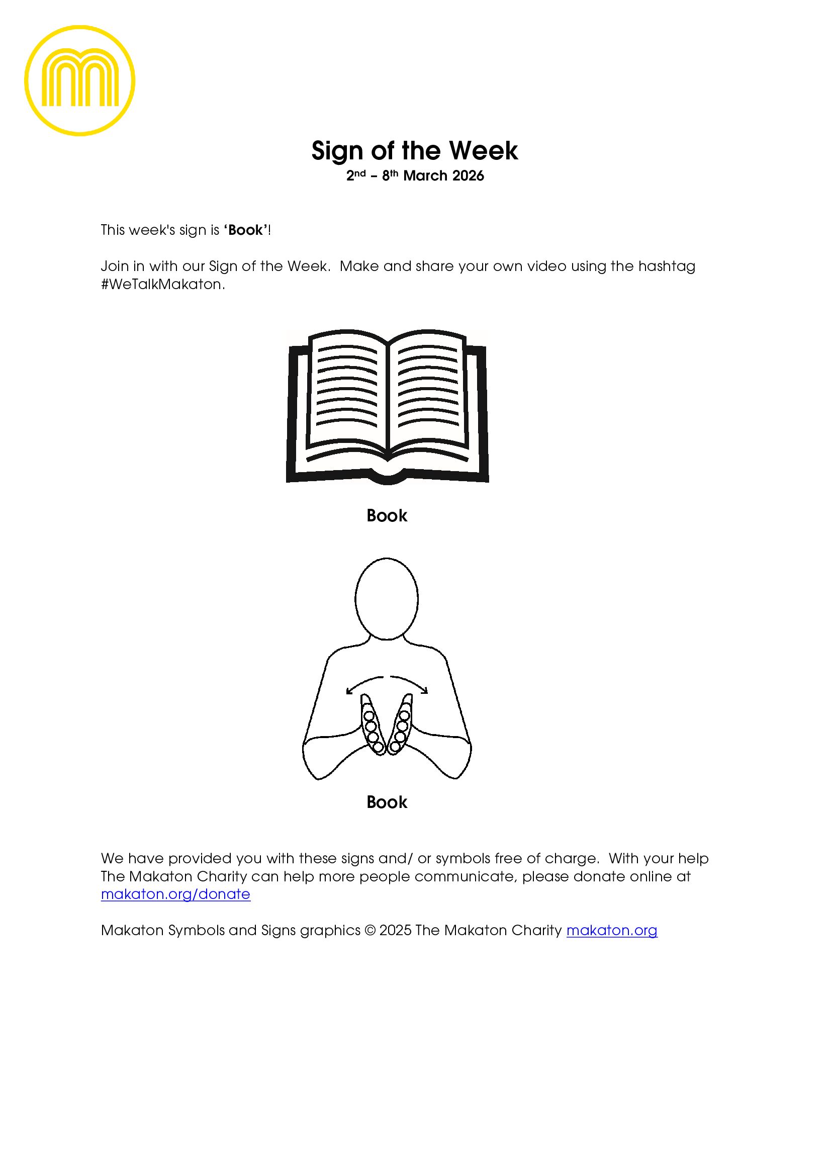 MAKATON - SIGN OF THE WEEK