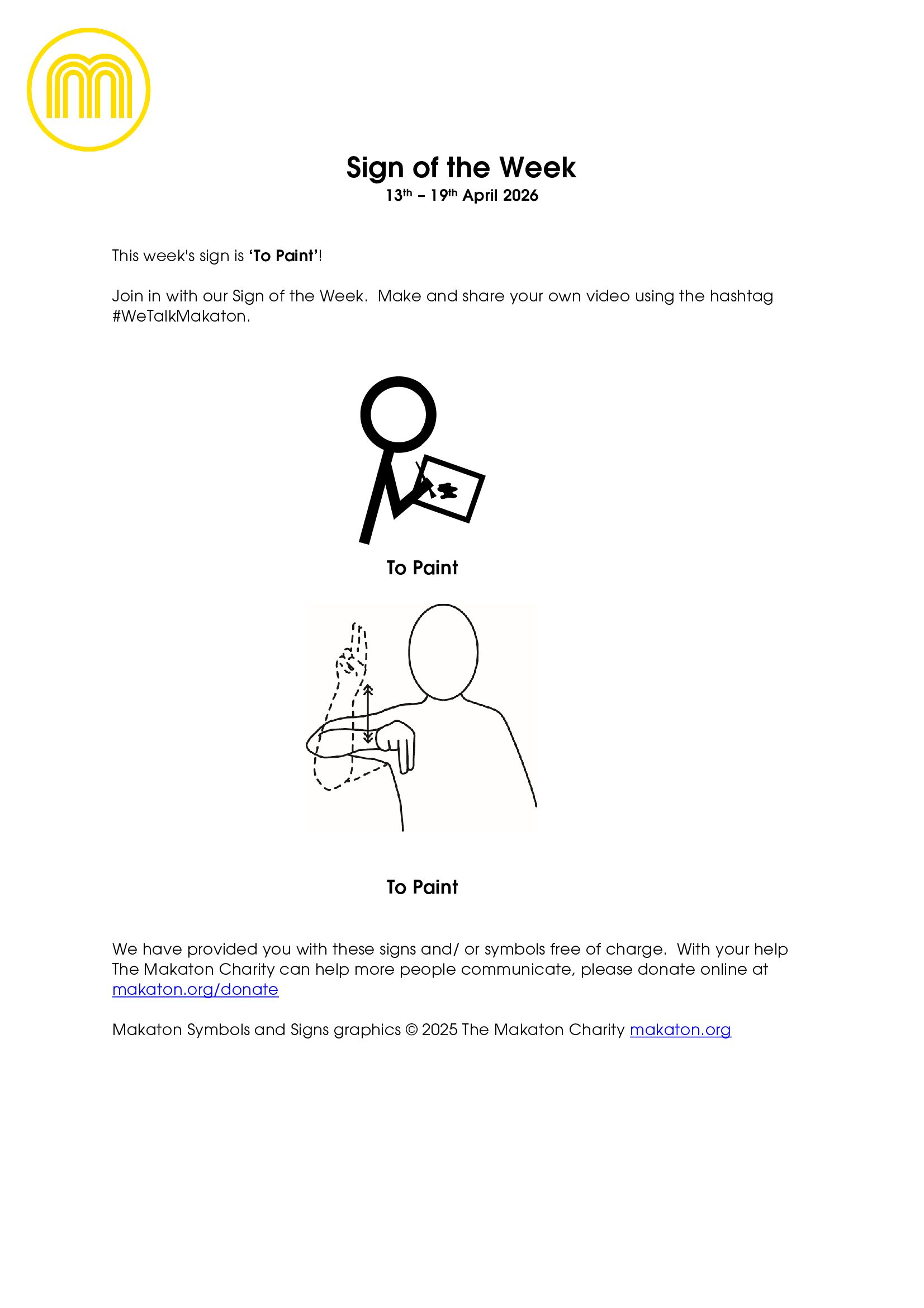 MAKATON - SIGN OF THE WEEK