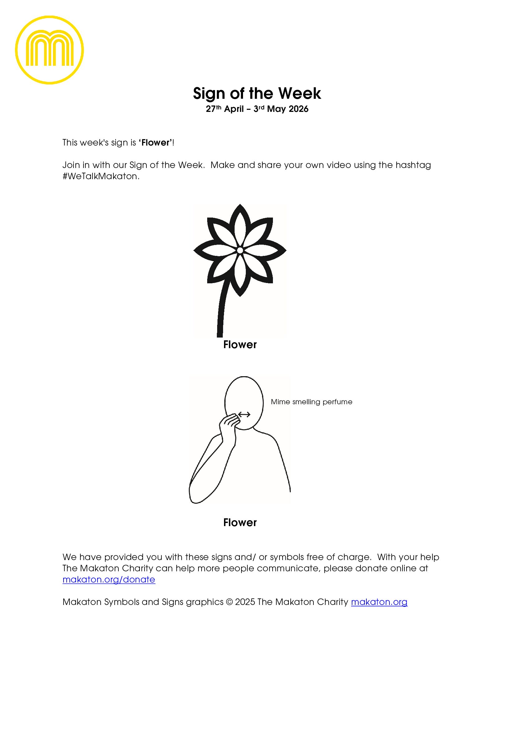 MAKATON - SIGN OF THE WEEK