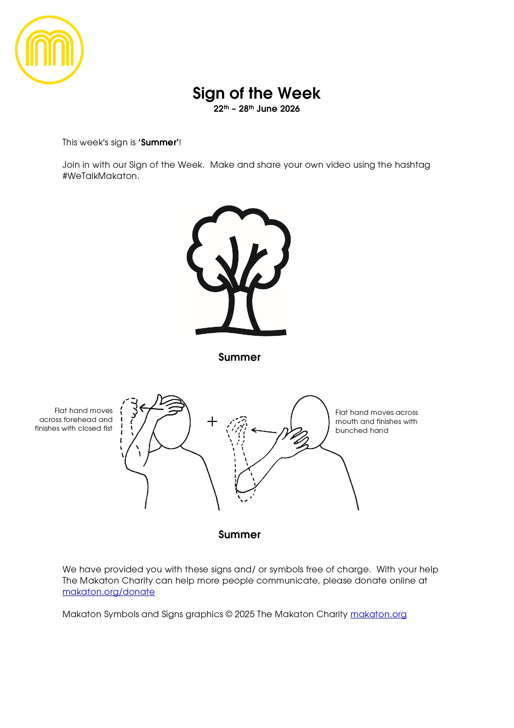 MAKATON - SIGN OF THE WEEK