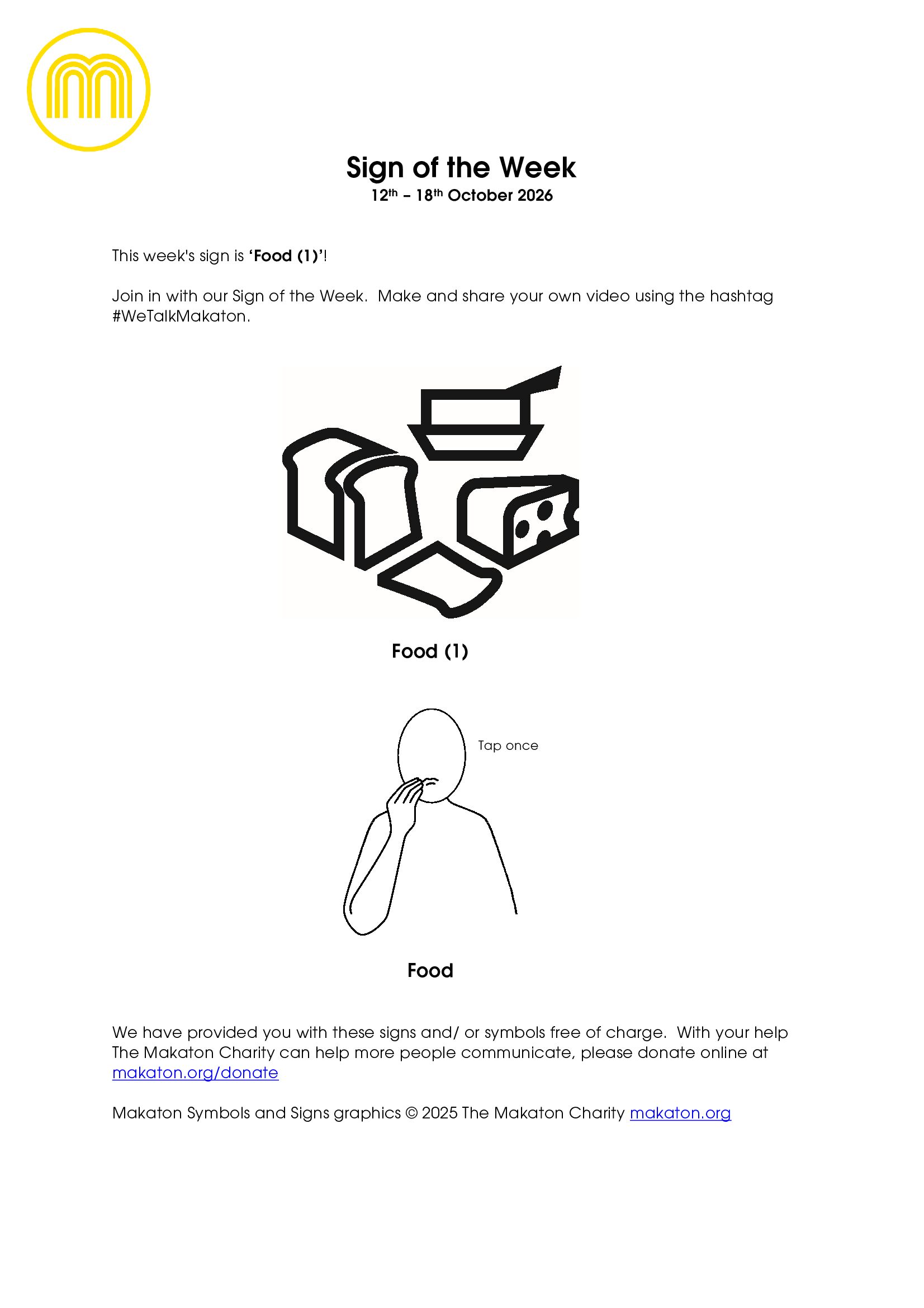 MAKATON - SIGN OF THE WEEK